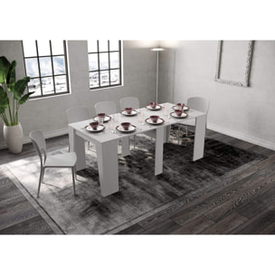 Consola extensible 90x48/204 cm Anvar Small Fresno Blanco
