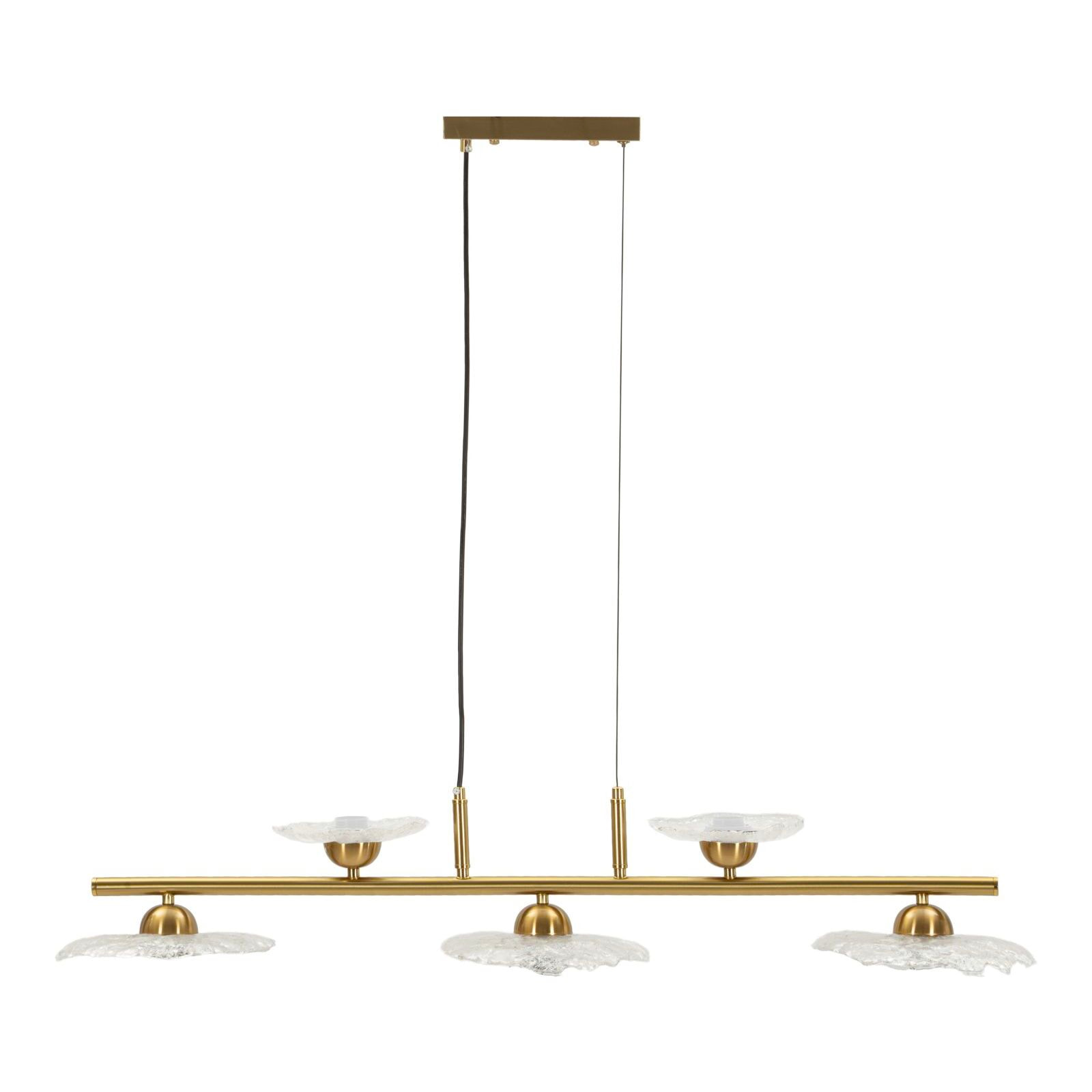 LAMPADARIO EMILY 5 LUCI VETRO TRASPARENTE CM 100X24X18