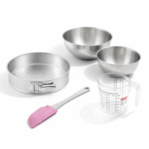 Set pâtisserie avec moule à manqué, 2 bols à mixer, verre mesureur et spatule Zenker