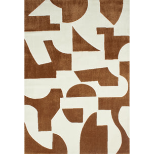 MEMPHIS - Tapis géométrique en polypropylène motif marron