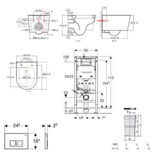 Duofix pack WC bâti + WC suspendu sans bride Swiss Aqua Technologies avec abattant SoftClose + plaque (GEBSTBRWR05MAN-FR)