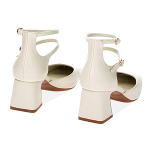 Décolleté Open Shank panna, tacco 5,8 cm