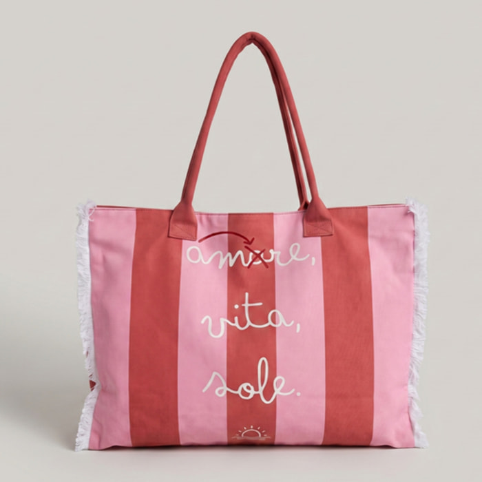 Set Mare Donna 3 Pezzi, Telo Mare con Borsa e Pochette Coordinata, Shopper Mare XL con Zip, Telo Maxi in Cotone con Frange, Accessori Mare Eleganti per Spiaggia Piscina Vacanze Resort