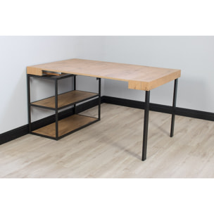 Console extensible 90x40/196 cm Plano Small Chêne Nature cadre Anthracite