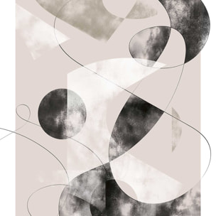 Affiche Eclats beige rosé Affiche + cadre en bois - Noir