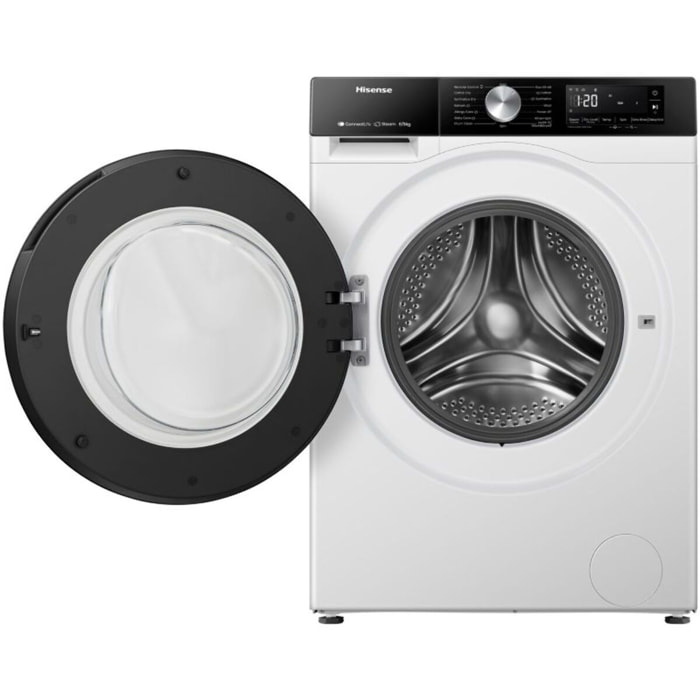 Lave linge séchant hublot HISENSE WD3S8043BW3 - 8/5 kg - 1400 tr/min - Classe D - Moteur Inverter - Connecté - PureJetWash