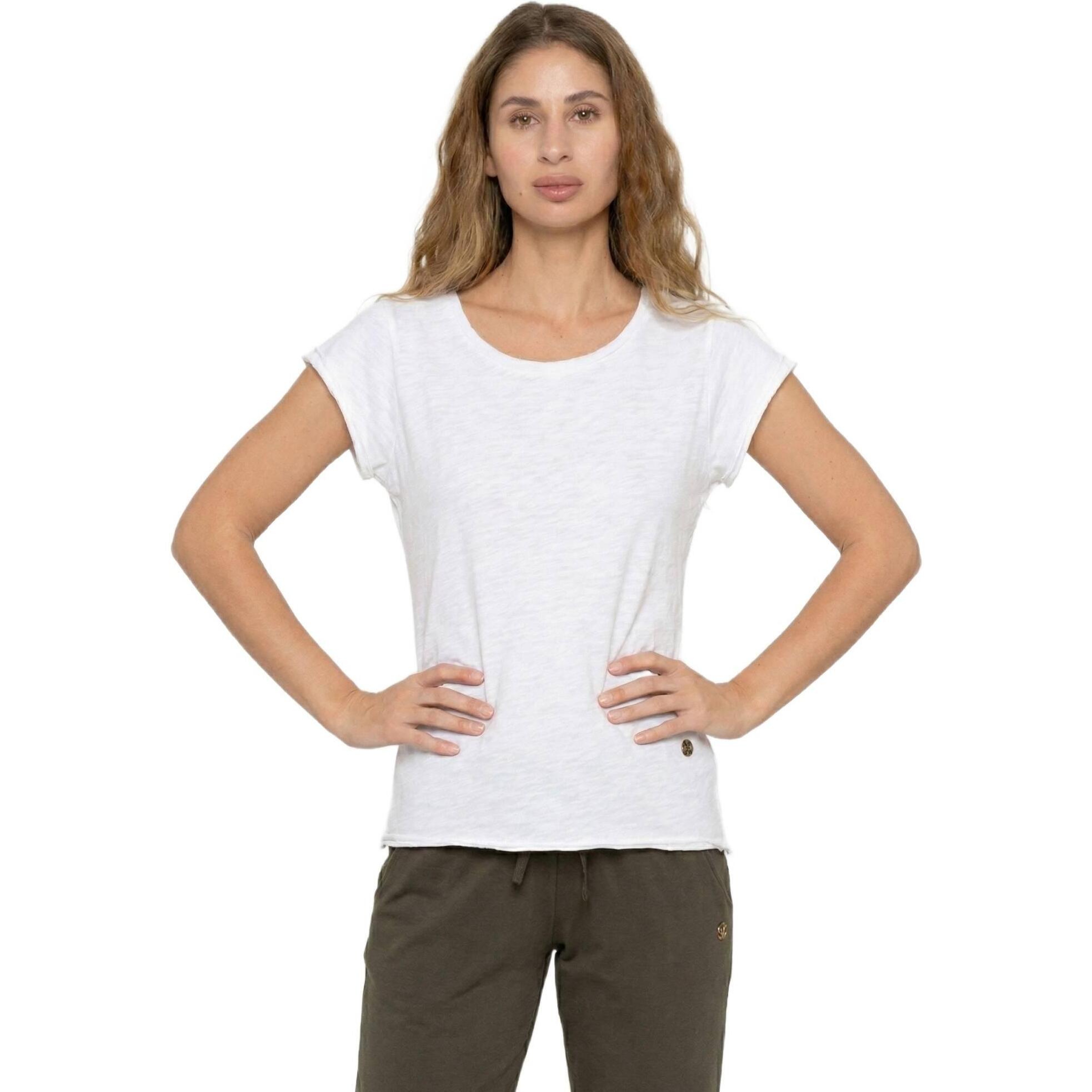 Camiseta de manga corta estilo safari urbano para mujer