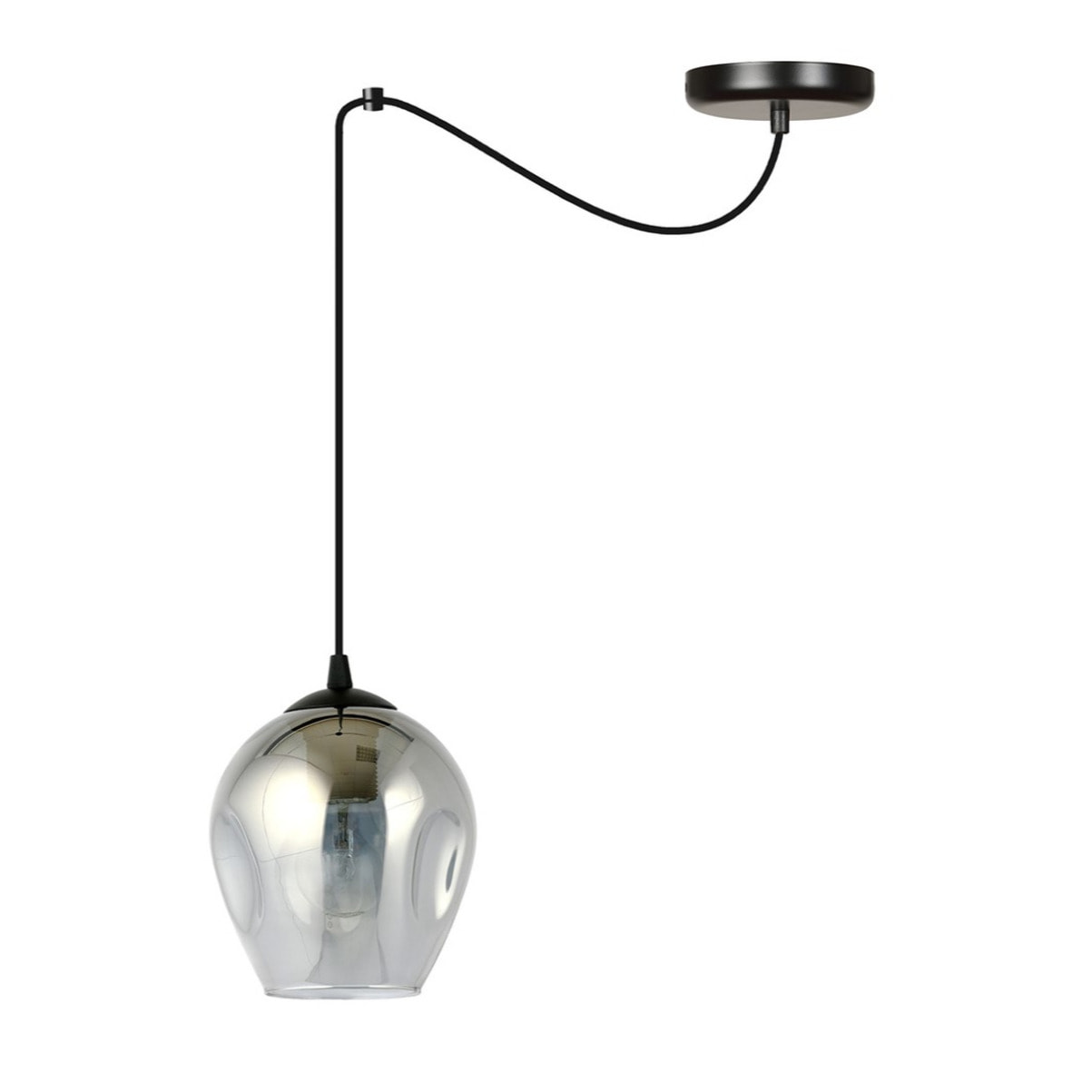 Lampada a sospensione LEVEL in acciaio nero e vetro grafite
