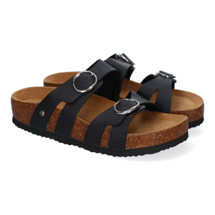 Sandalia Planas para Mujer, Comodas y Elegantes, Diseño Moderno con Doble Hebilla