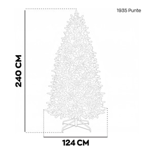 Scintilla - Albero di Natale con 4400 luci LED in PE e PVC Ø124x240 cm 1935 Punte