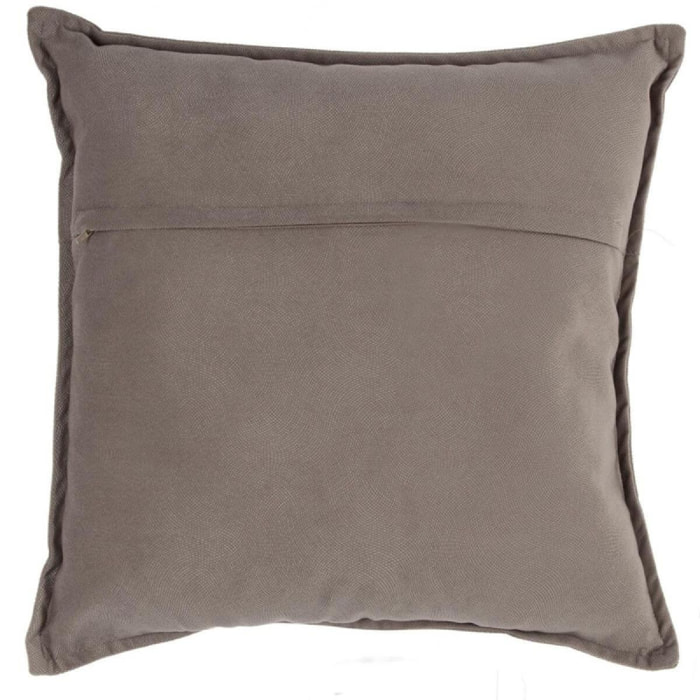 Coussin ''Lilou'' Effet velours 45 x 45 cm - Couleur: Taupe