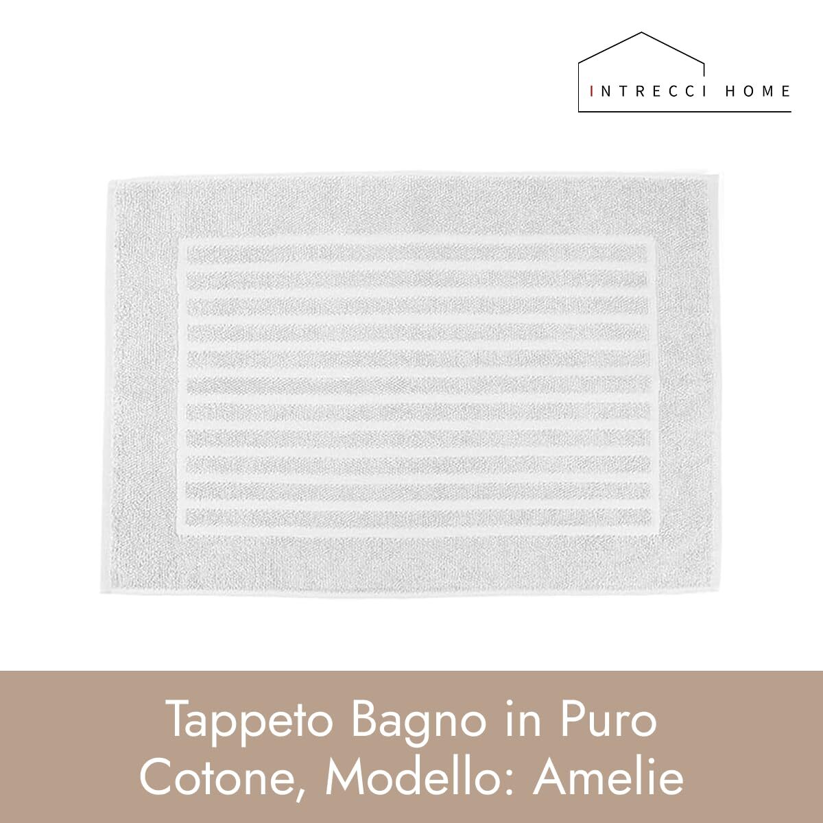 INTRECCI HOME Tappeto Bagno, in Puro Cotone 700 g, , Morbidezza Extra, Assorbenza Superiore, Elegante e Durevole