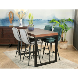 Chaise de bar en velours gris (lot de 2) OKA