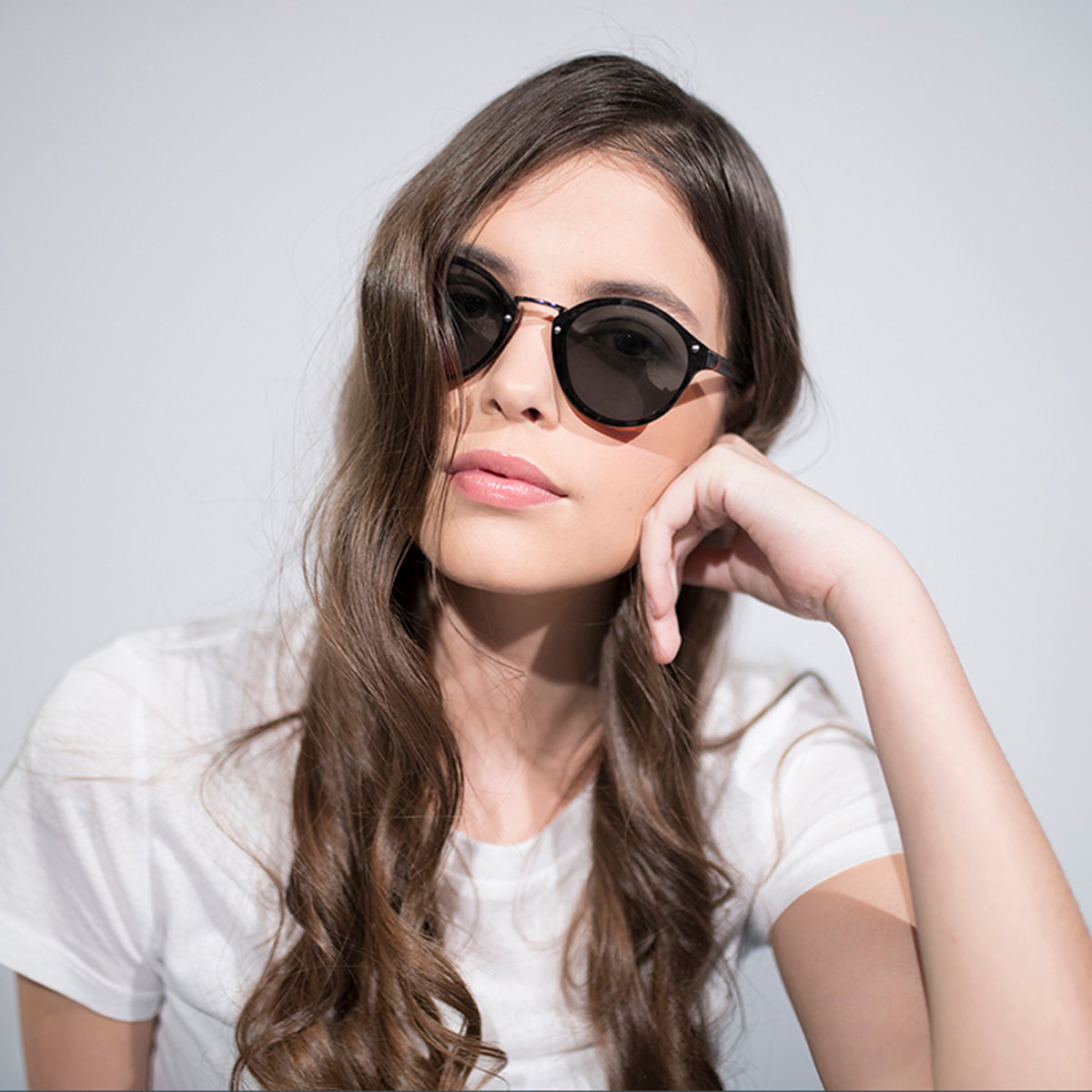 Gafas de sol PALO ALTO TURIN - Marrón demi mate / Plana blanca abajo con lente ahumada