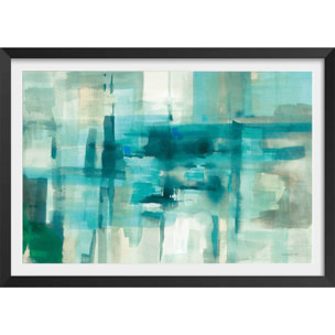 Affiche Liquide bleu Affiche + cadre en bois - Noir