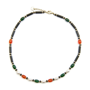 Collar con Onix acabado oro 18k