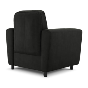 Fauteuil "Audra" en cuir véritable noir