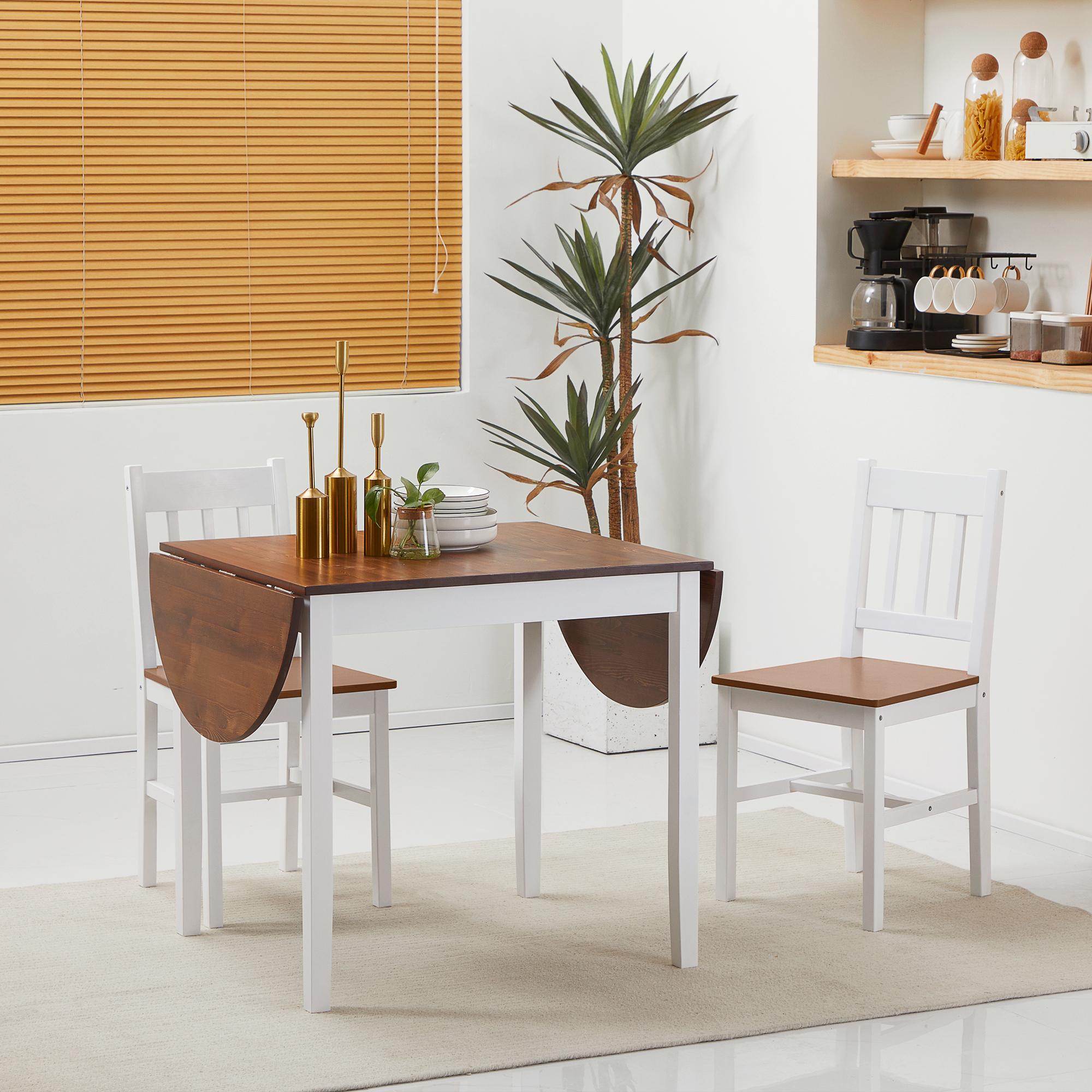 Mesa de Cocina Plegable de Madera Mesa de Comedor Extensible con Hojas Abatibles para 4-6 Personas Carga 50 kg 140x70x75 cm Marrón