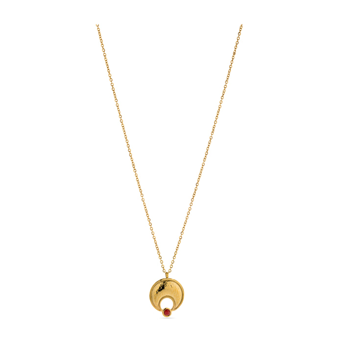 Collar de Coral acabado en oro amarillo de 18k