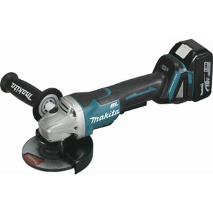 Amoladora Ø 125 mm 18 V Li-Ion 5 Ah MAKITA - 2 baterías, cargador, maletín - DGA508RTJ