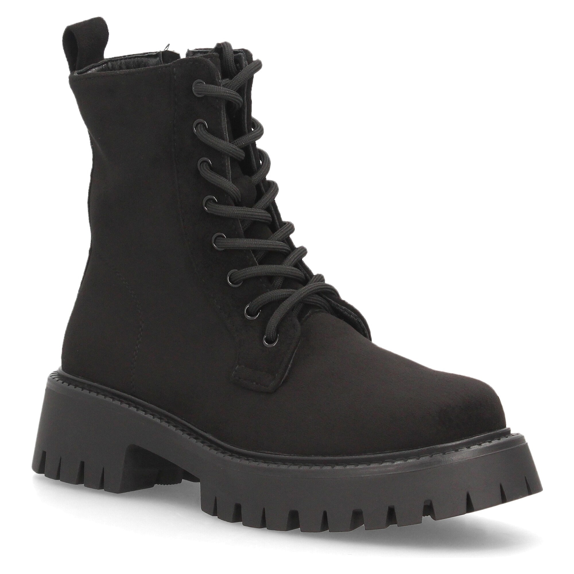 Botines militares con suela track para mujer