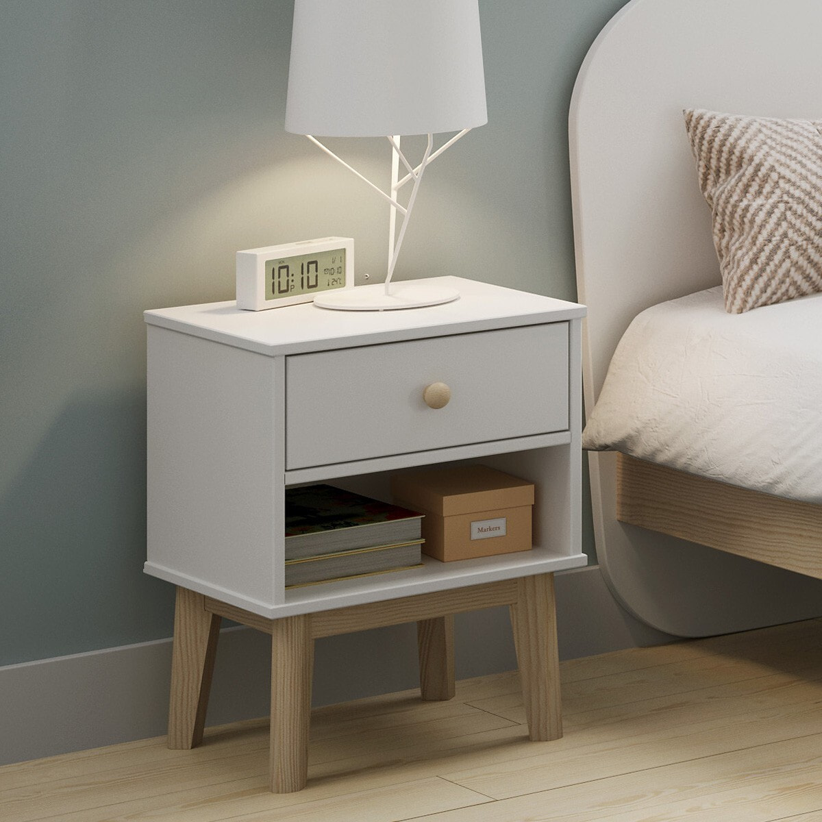 Table de chevet enfant 1 tiroir en bois - ELISE