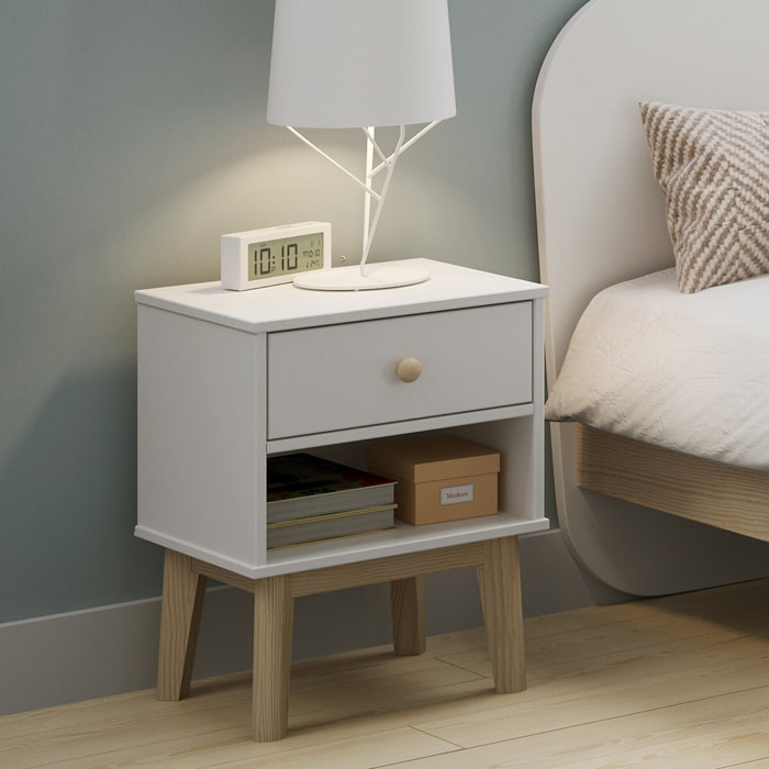 Table de chevet enfant 1 tiroir en bois - ELISE