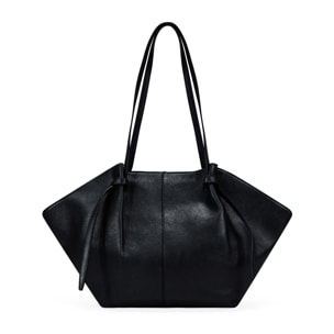 Bolso de hombro negro con cremallera