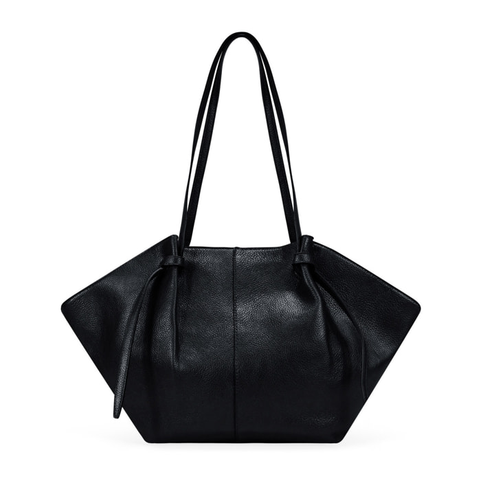 Bolso de hombro negro con cremallera