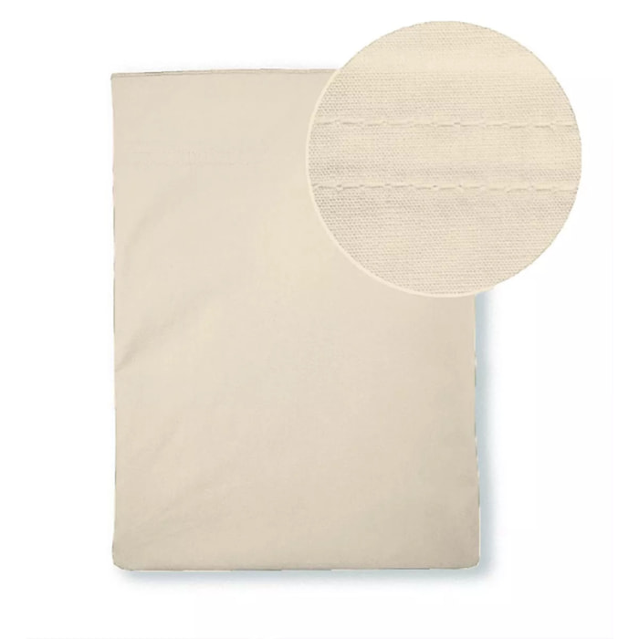 Drap plat percale de coton uni ivoire Giulia ivoire