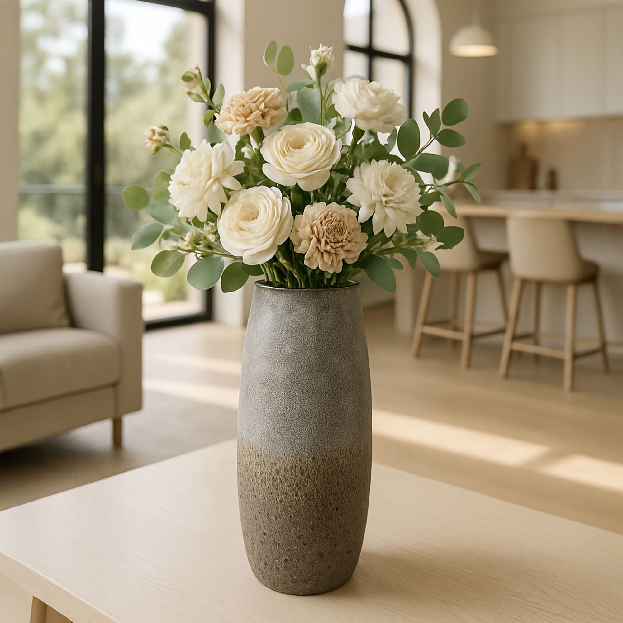 Vase gris et taupe en verre h35cm TEREA