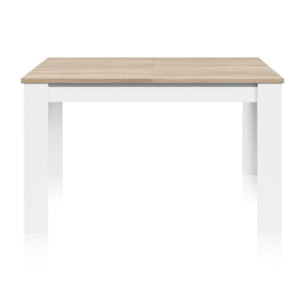 Mesa de comedor extensible Danna Blanco Artik (Blanco Mate) - Roble Canadian