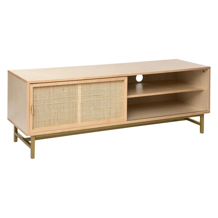 Meuble TV "Rayo" bouleau et acajou 50x140cm