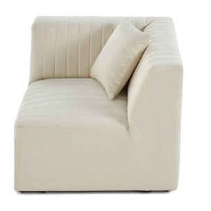 Nova - module d'assise d'angle réversible - en velours - Beige