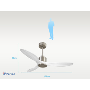 Ventilador de techo Reversible Termostato Wifi Motor DC Techos Inclinados Mando a Distancia Hypersilence Memoria SantoriniD132C0364986 PURLINE