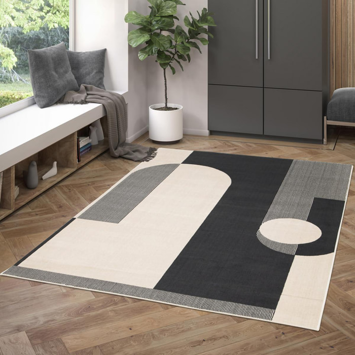 Tapis salon et chambre tissé motif géométrique KUDI