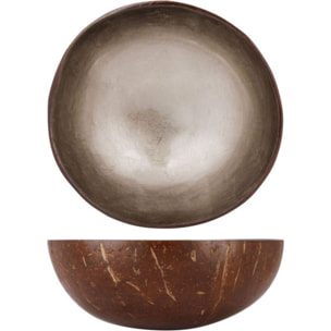 Bol NOYA coco feuille d'argent metallique