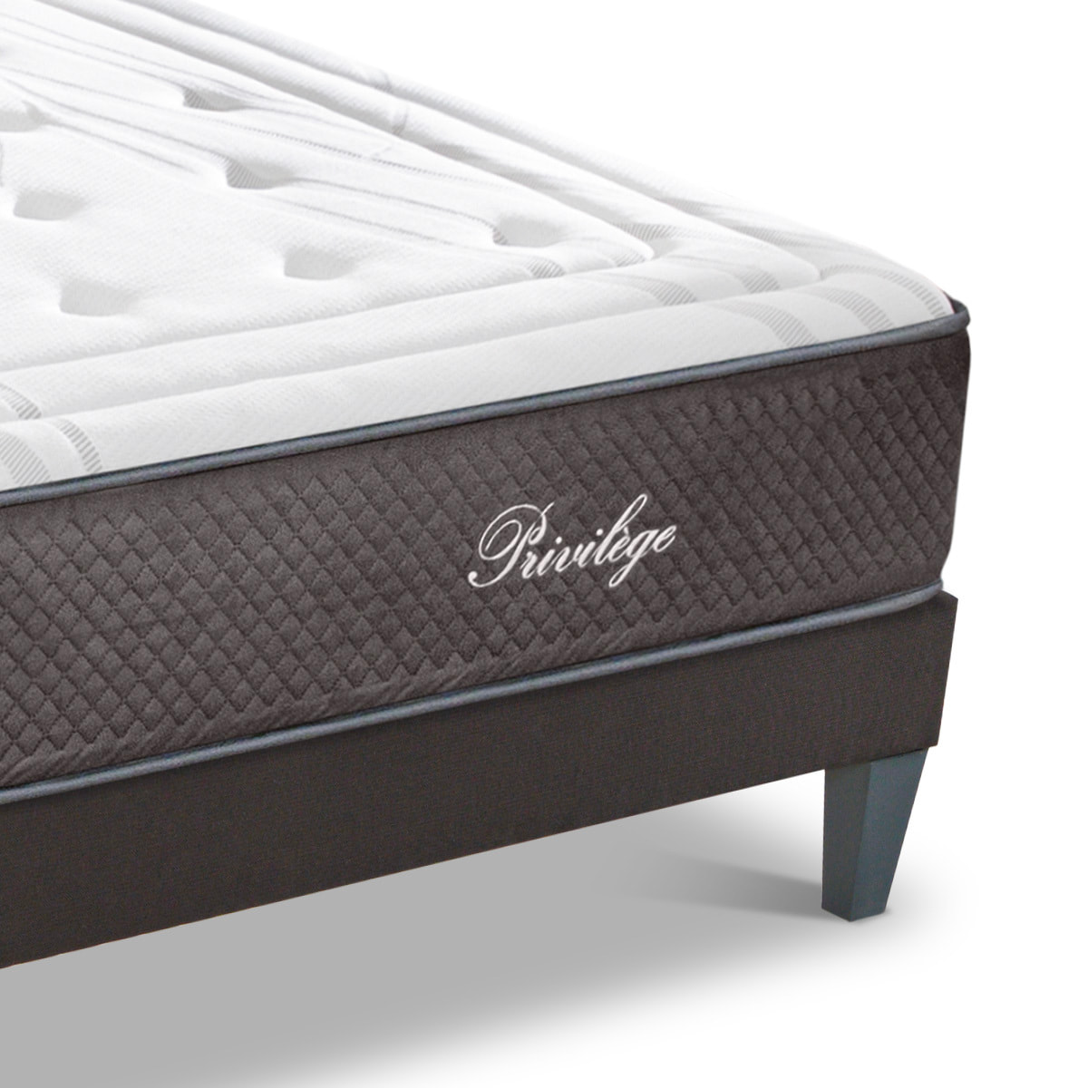 Ensemble Matelas Privilège & Sommier KIT15, 30 cm, Ressorts Ensachés & Mémoire de Forme, technologie Tri-Lattes, Soutien Ferme