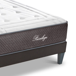 Ensemble Matelas Privilège & Sommier KIT15, 30 cm, Ressorts Ensachés & Mémoire de Forme, technologie Tri-Lattes, Soutien Ferme