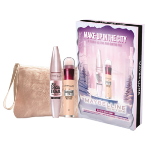 Confezione Regalo Natale Make Up in The City con Mascara Lash Sensational + Cancella Età Light 01 + Pochette