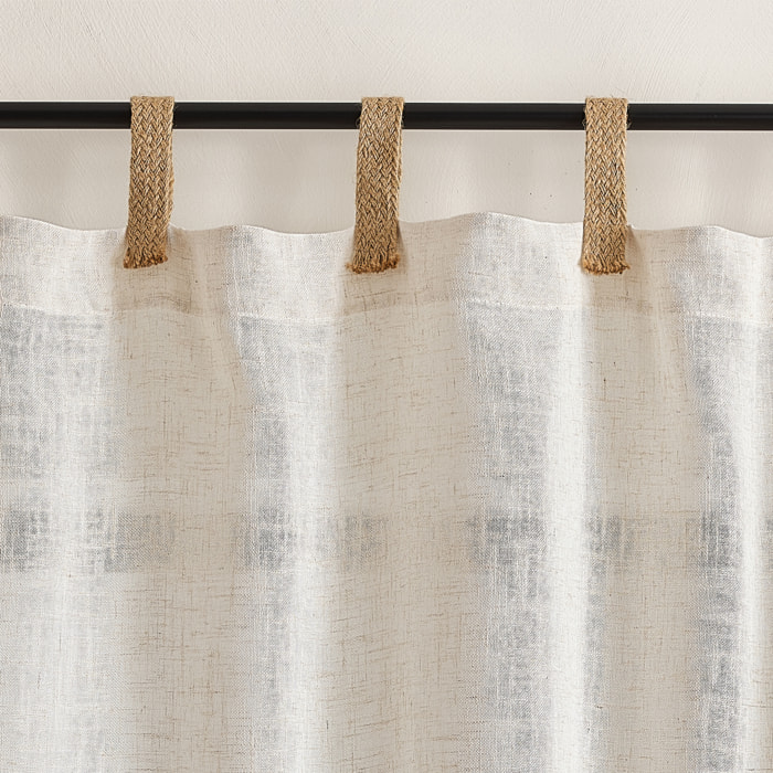 Rideau en tissu polylin à pattes en jute - Lin