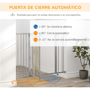 Barrera Seguridad de Perros para Escaleras Puertas 74-105 cm con Puerta Acrílica