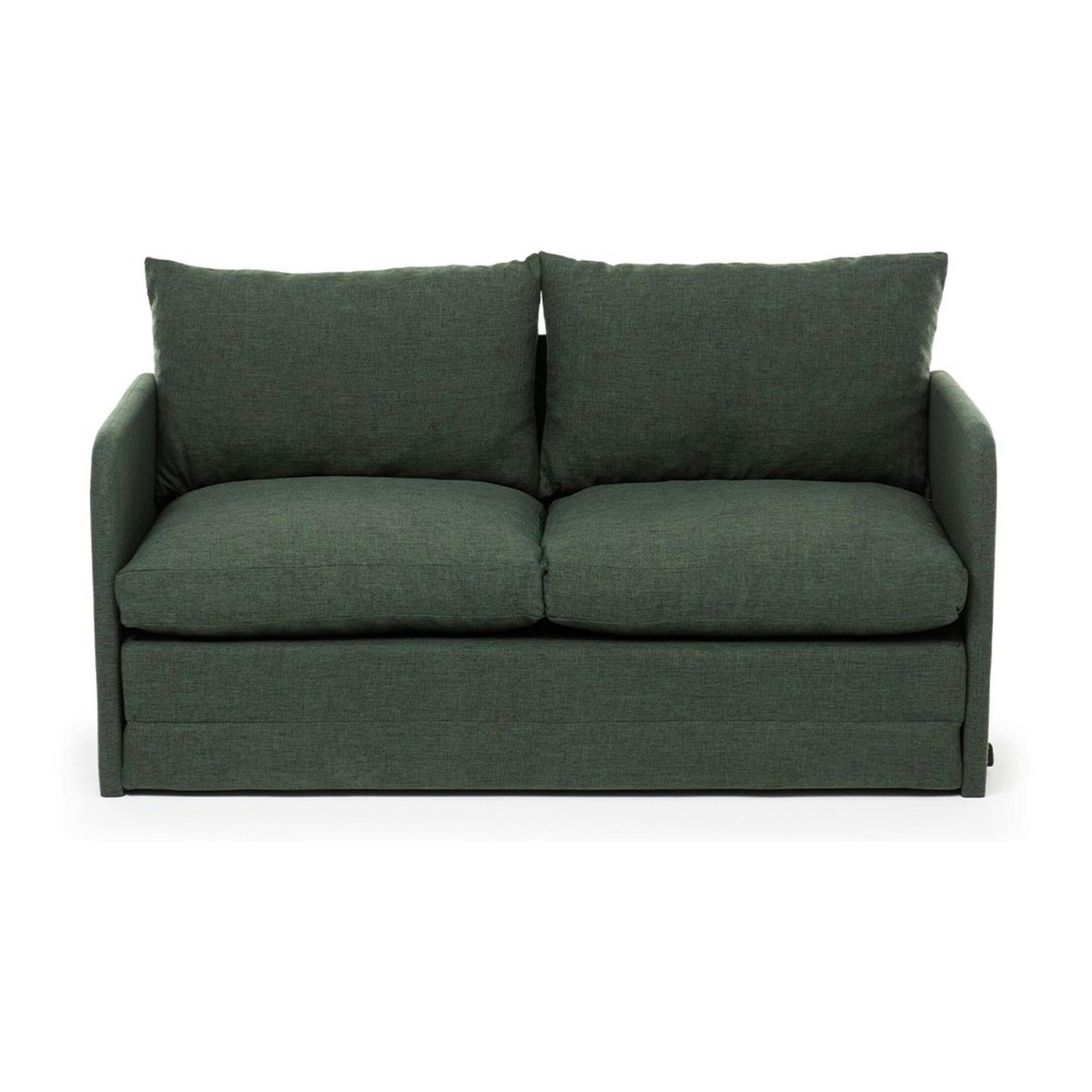 Canapé-lit en lin vert foncé, 2 personnes 140 cm ORURO