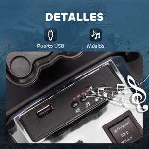 Quad Eléctrico para Niños 12V, Quad para Niños de 3-8 Años, con 2 Motores, Velocidad hasta 5 km/h, 3 Ruedas, Sistema de Suspensión, Faros, Bocina, Música, USB, Negro y Blanco