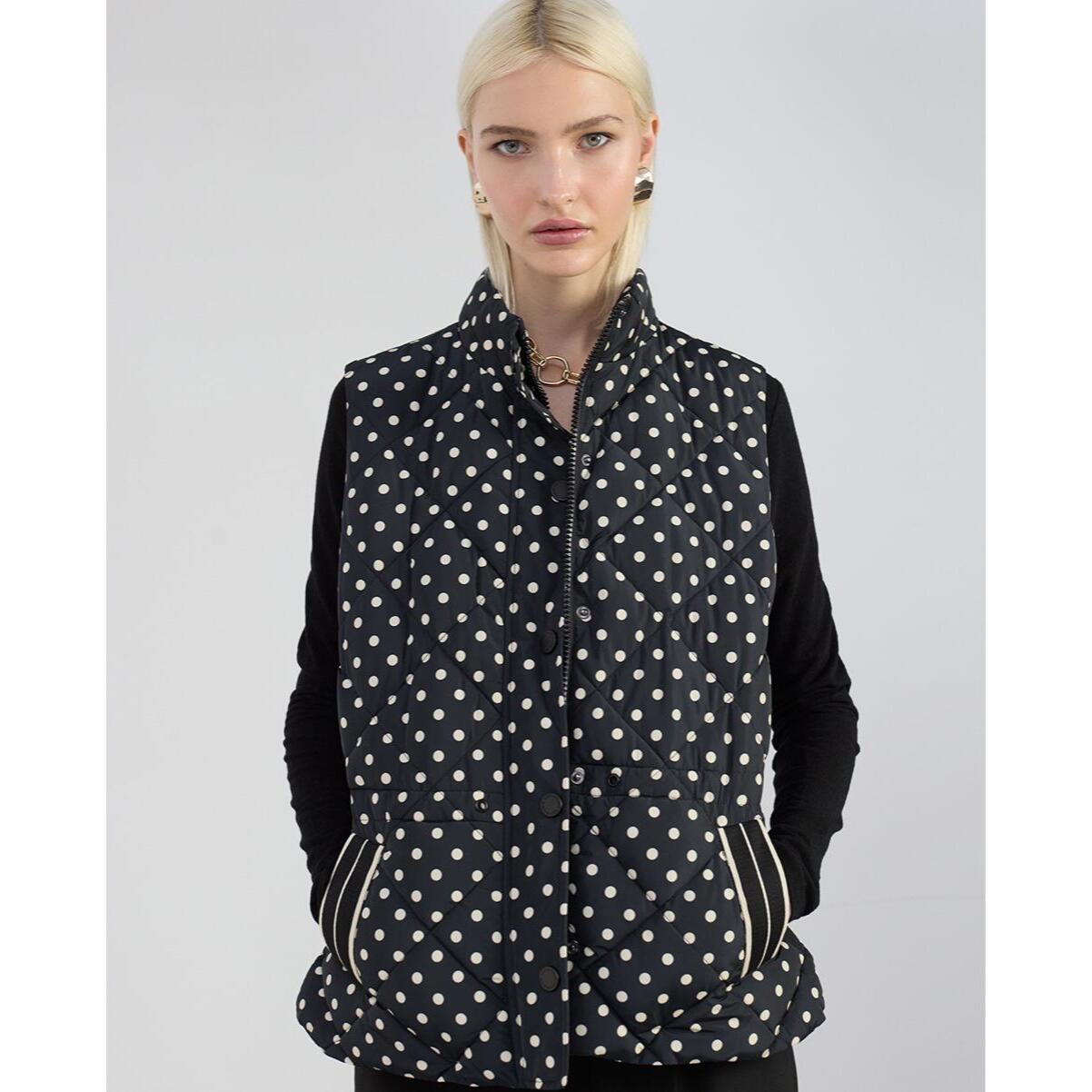 Gilet Midi Imbottito a Pois