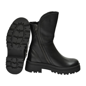 Stivaletti in vera pelle con doppia lampo