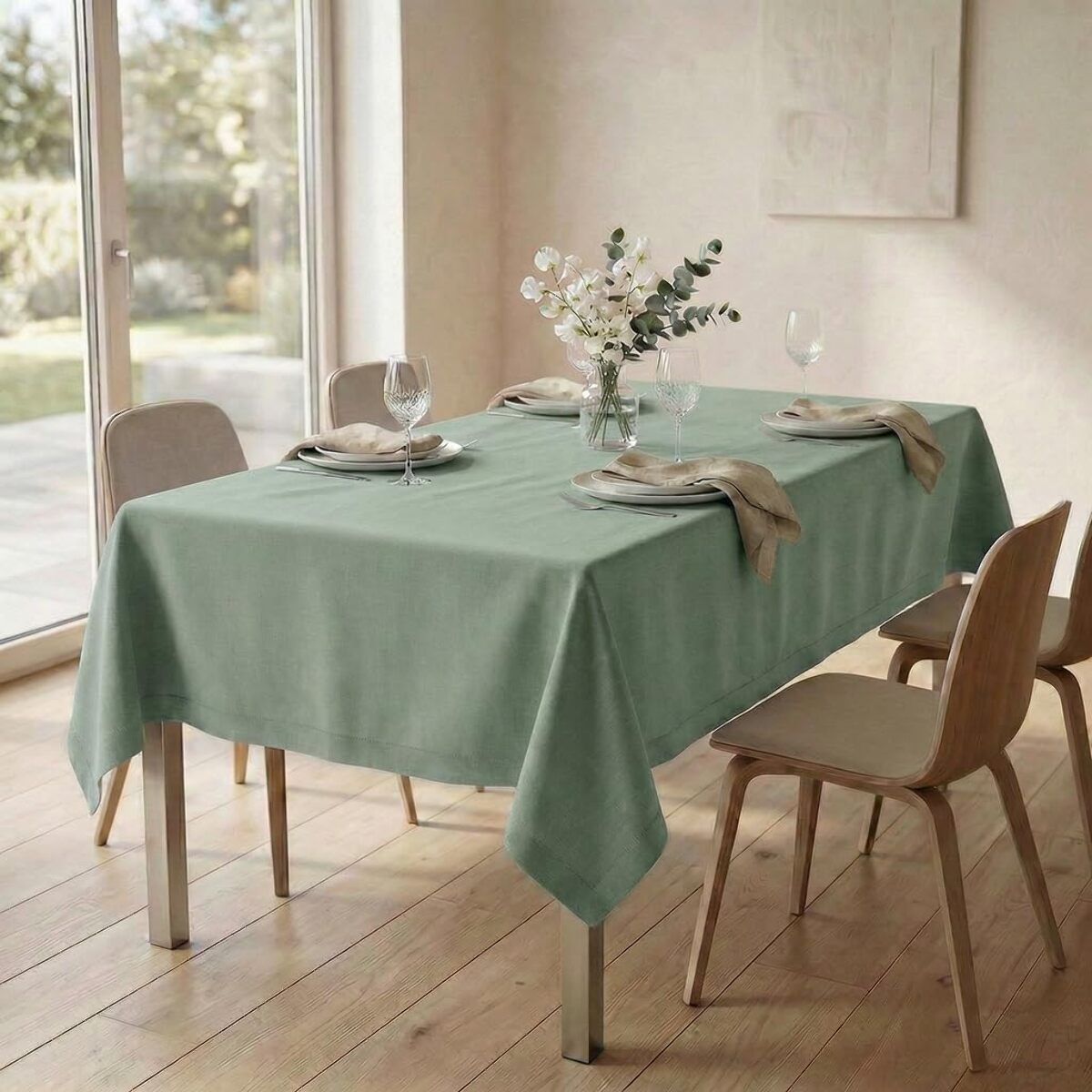 Tovaglia in cotone ajour elegante e versatile, tessuto morbido e resistente, ideale per tavola quotidiana e occasioni formali, design raffinato e discreto, facile da lavare e stirare, certificata sicura per uso domestico