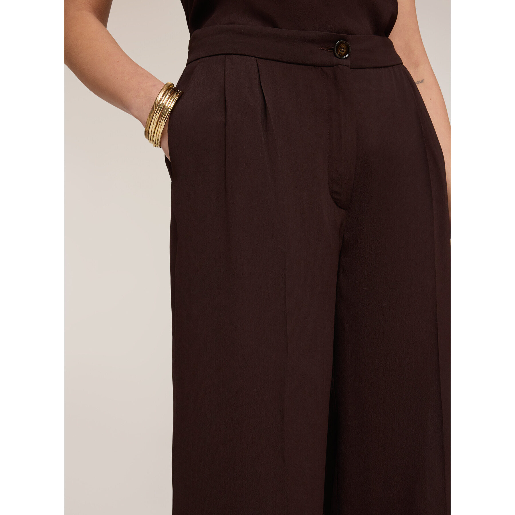 Motivi - Pantaloni palazzo The Tailoring Lab - Marrone