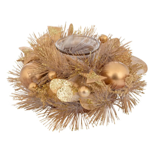 Photophore nature verre doré