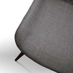 Set di 4 sedie VIENNA in tessuto grigio e gambe in metallo nero